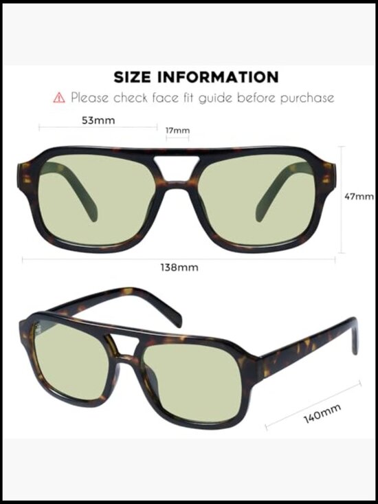 Vintage Aviator Sunglasses for Small Face Narrow Double Bridge